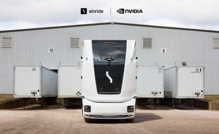 Autonome vrachtwagen van Einride bij de samenwerking met NVIDIA Hyperion